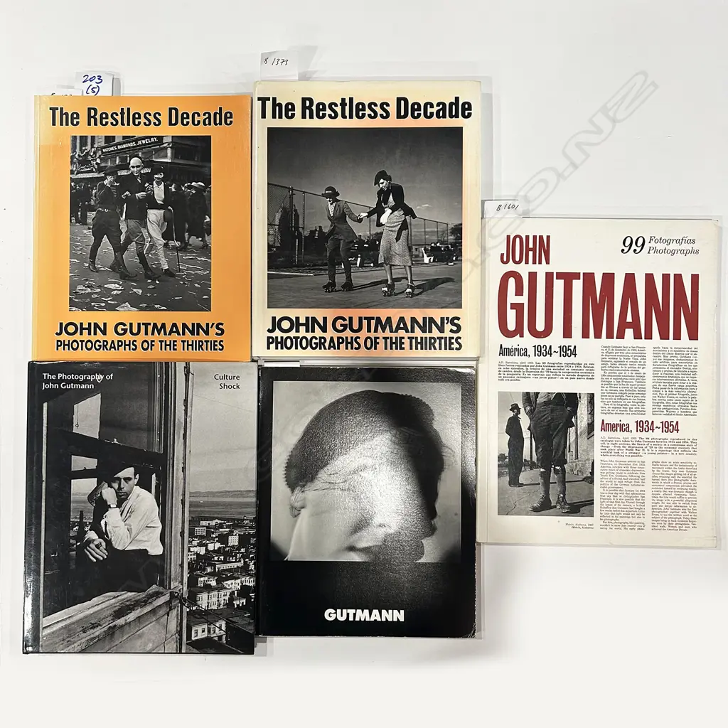FIVE PHOTOGRAPHY PUBLICATIONS; JOHN GUTMANN Image 1++